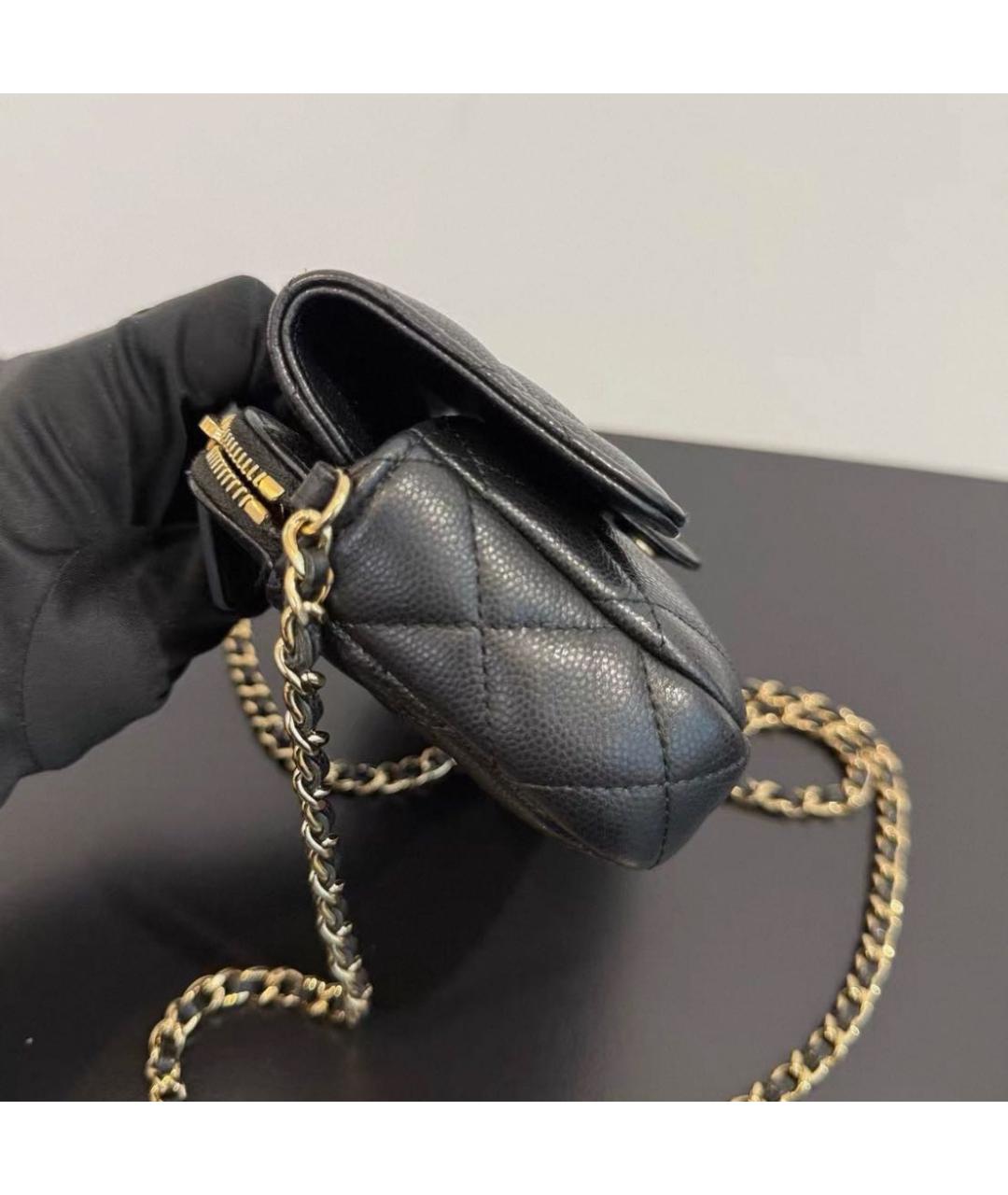 CHANEL Черная кожаная сумка через плечо, фото 3