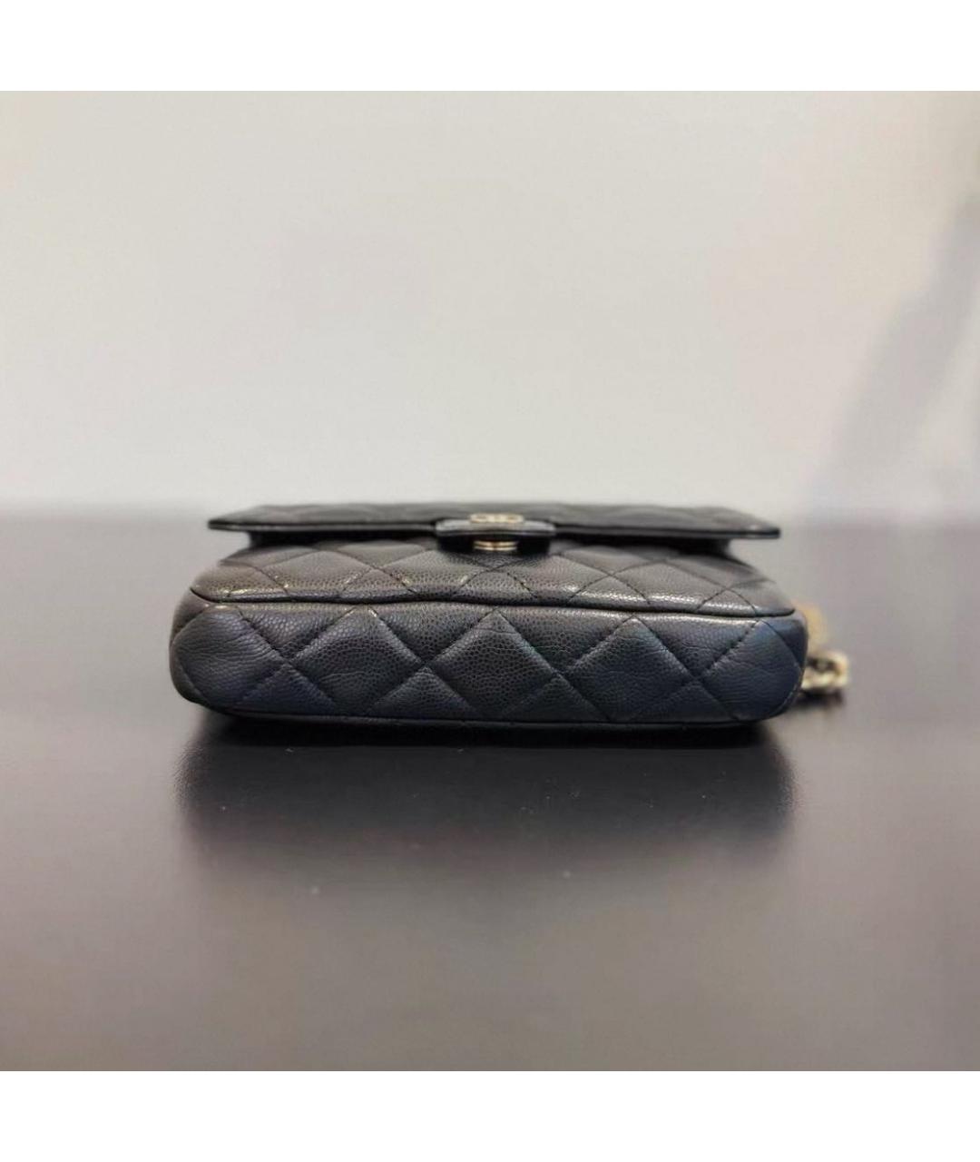 CHANEL Черная кожаная сумка через плечо, фото 7