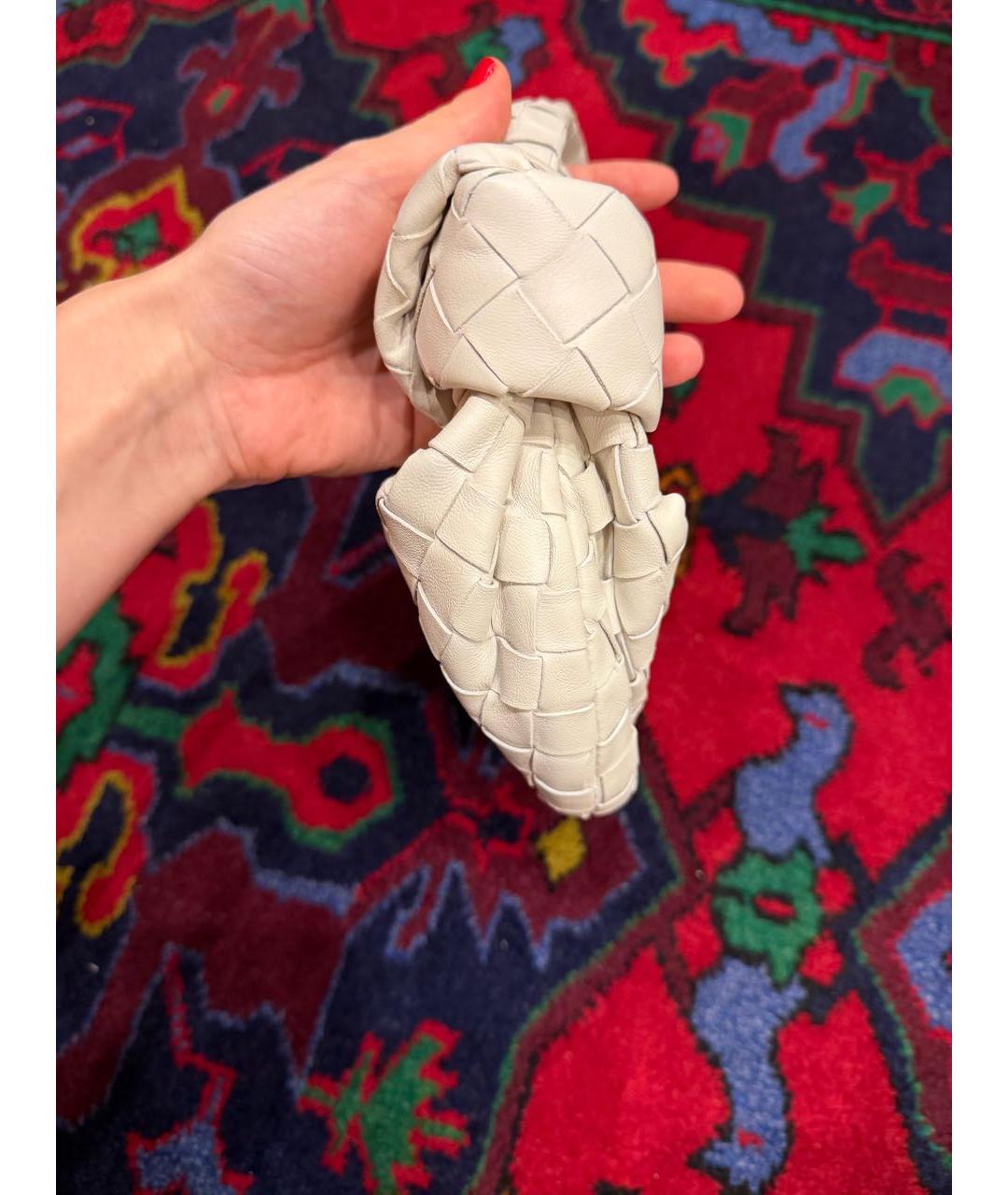 BOTTEGA VENETA Белая кожаная сумка с короткими ручками, фото 3