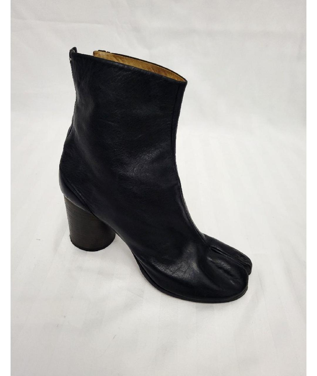 MAISON MARGIELA Черные кожаные ботильоны, фото 2