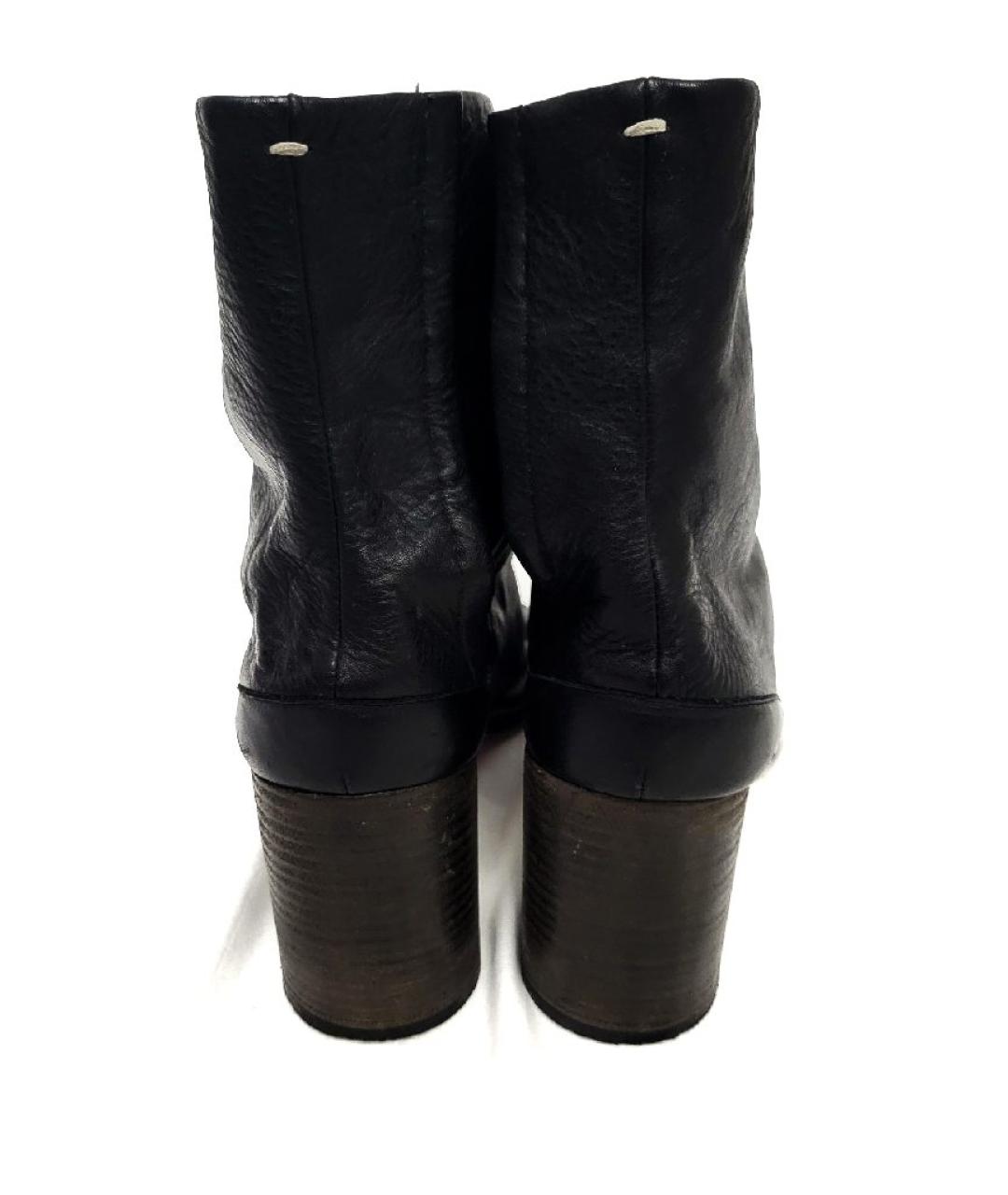 MAISON MARGIELA Черные кожаные ботильоны, фото 5