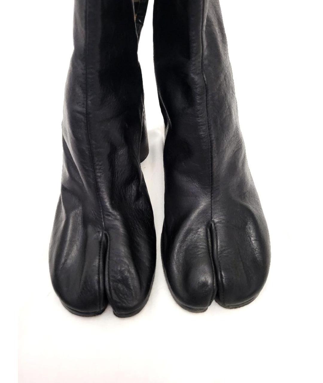 MAISON MARGIELA Черные кожаные ботильоны, фото 4