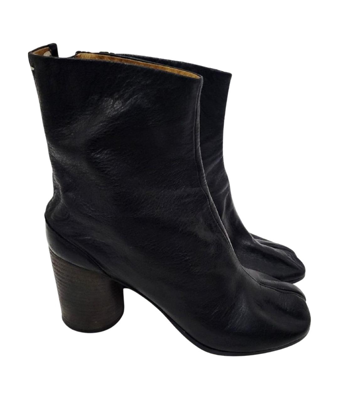 MAISON MARGIELA Черные кожаные ботильоны, фото 1