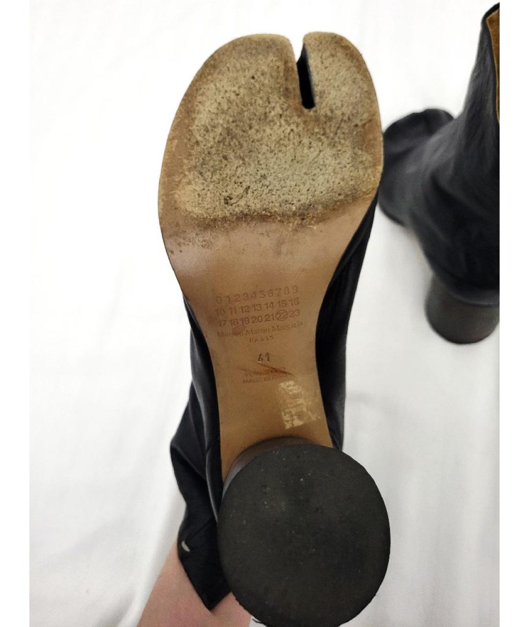 MAISON MARGIELA Черные кожаные ботильоны, фото 8