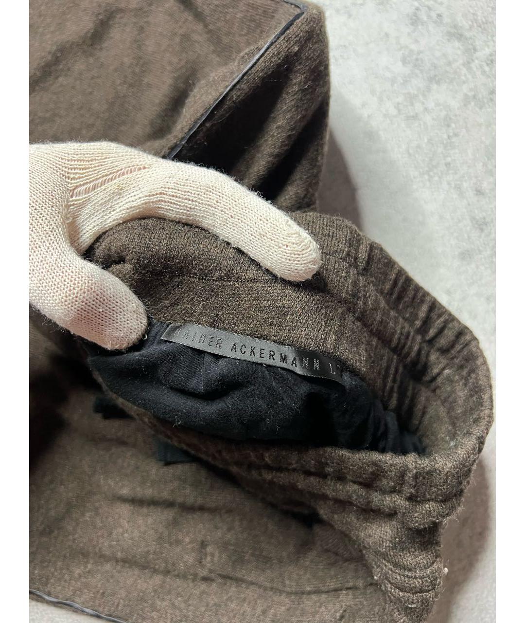 HAIDER ACKERMANN Хаки вискозные брюки узкие, фото 6