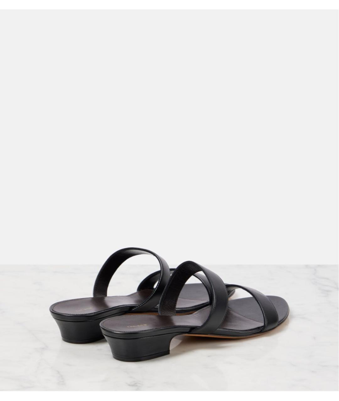 THE ROW Черные кожаные мюли, фото 8