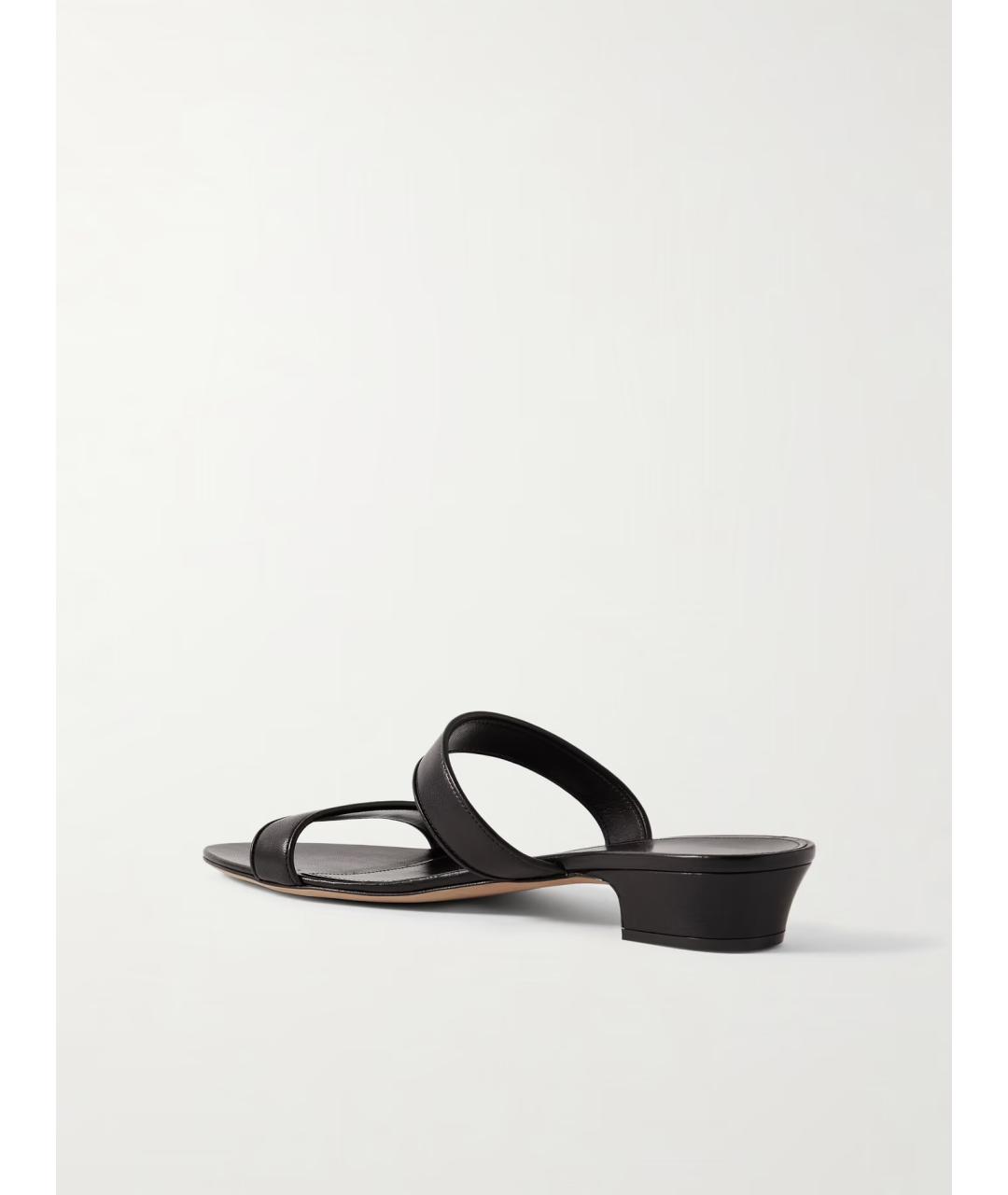 THE ROW Черные кожаные мюли, фото 3