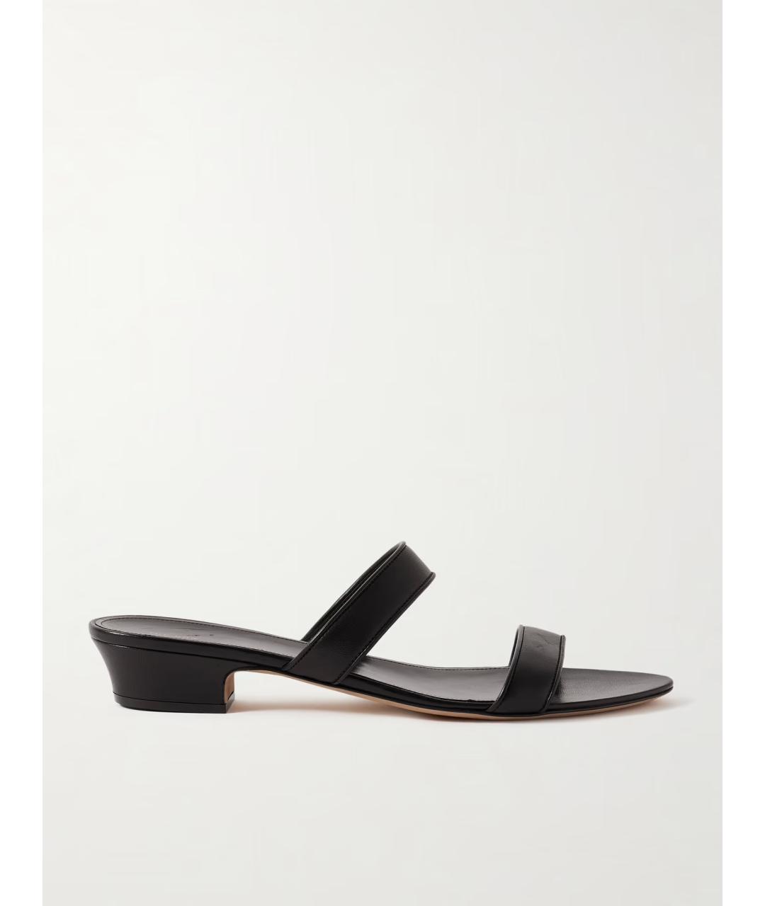 THE ROW Черные кожаные мюли, фото 4