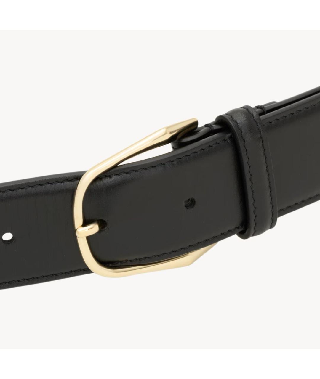 SAINT LAURENT Черный кожаный ремень, фото 3