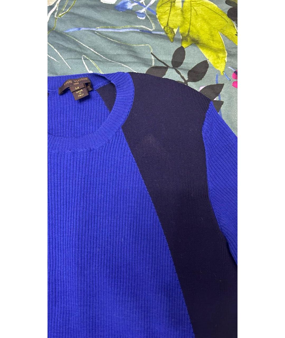 LOUIS VUITTON Синий шерстяной джемпер / свитер, фото 5