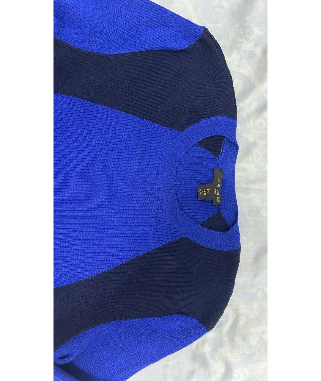 LOUIS VUITTON Синий шерстяной джемпер / свитер, фото 3