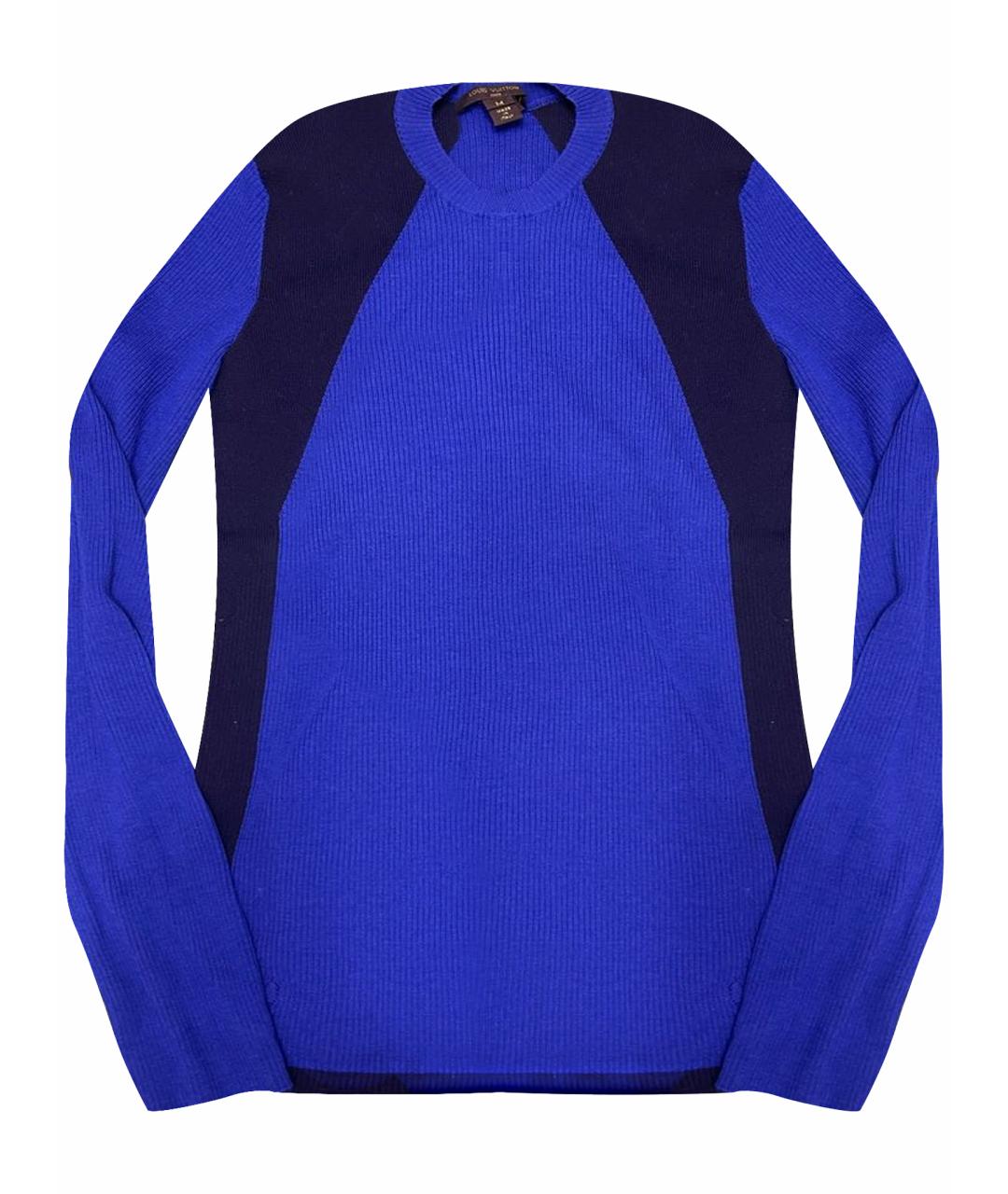 LOUIS VUITTON Синий шерстяной джемпер / свитер, фото 1