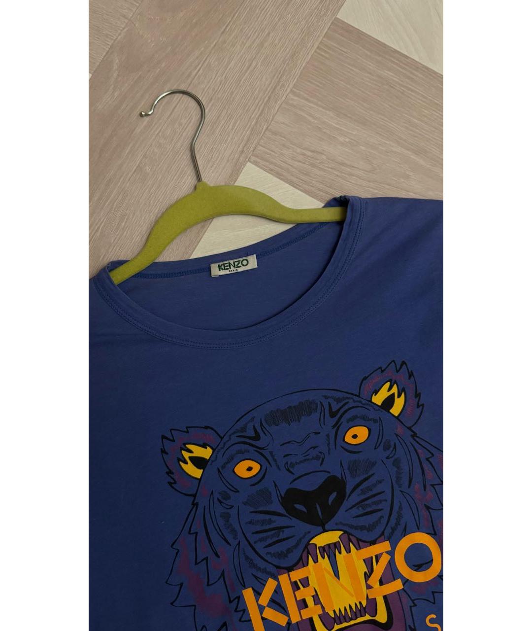 KENZO Темно-синяя хлопковая футболка, фото 5