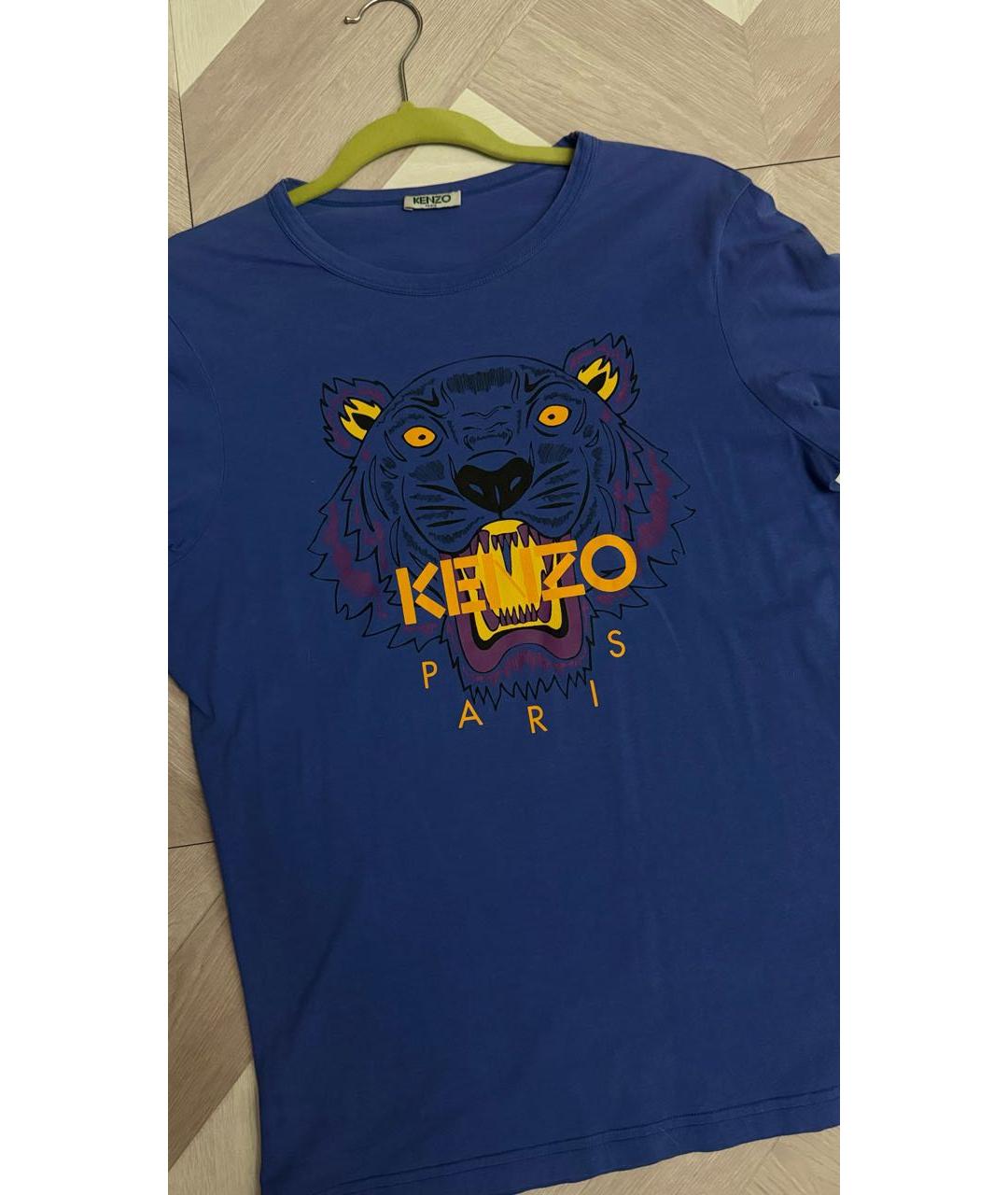 KENZO Темно-синяя хлопковая футболка, фото 2