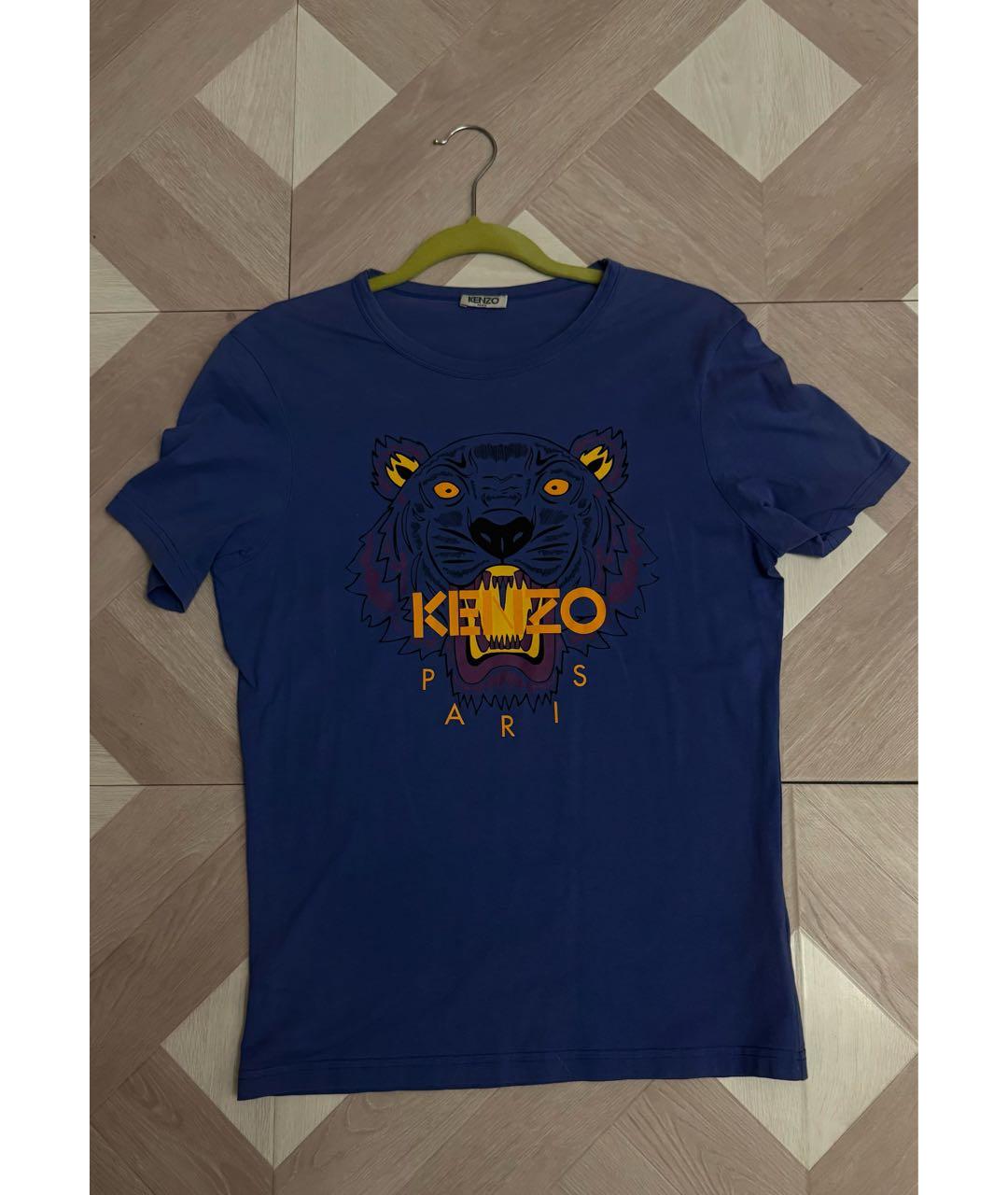 KENZO Темно-синяя хлопковая футболка, фото 3