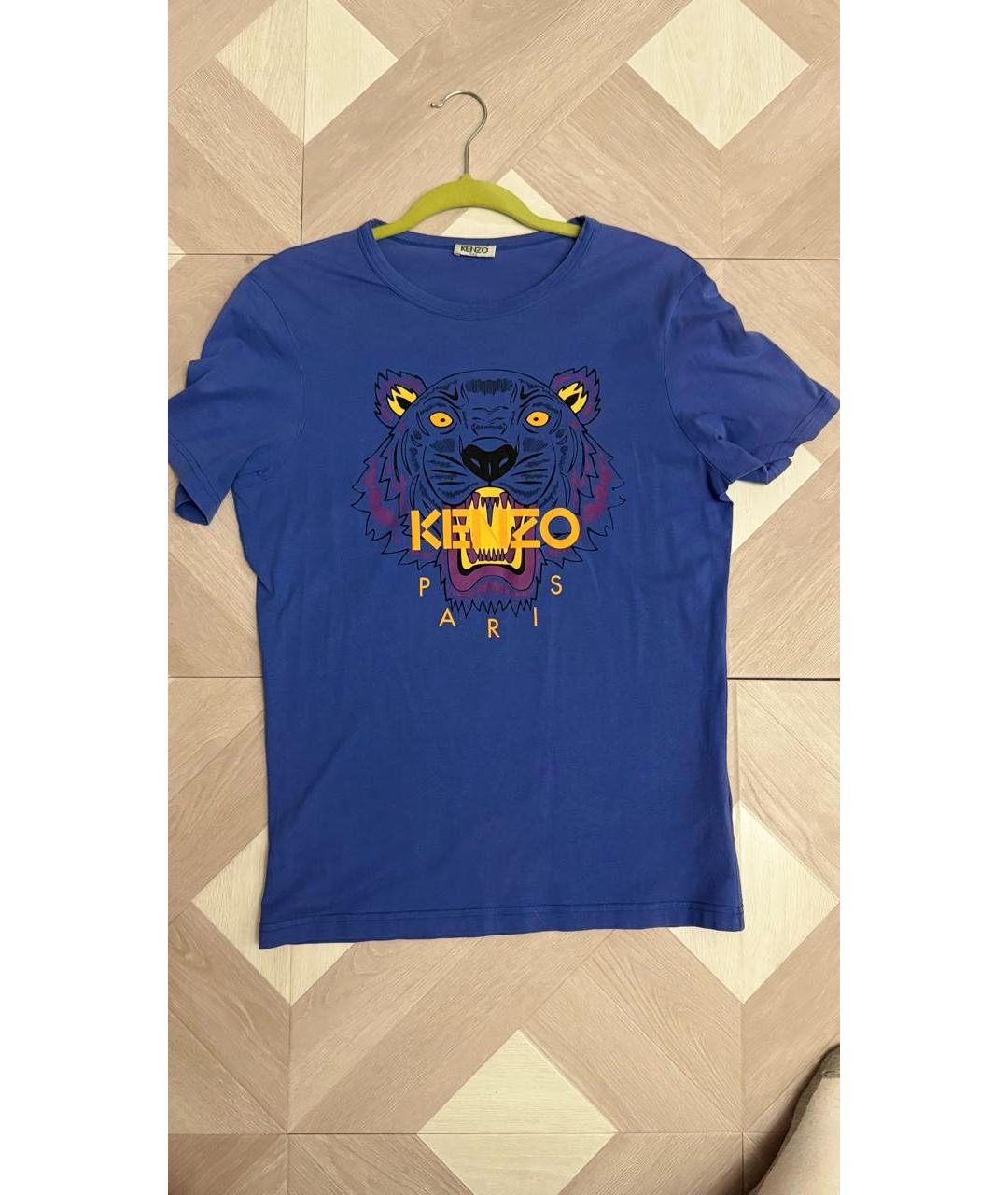 KENZO Темно-синяя хлопковая футболка, фото 8