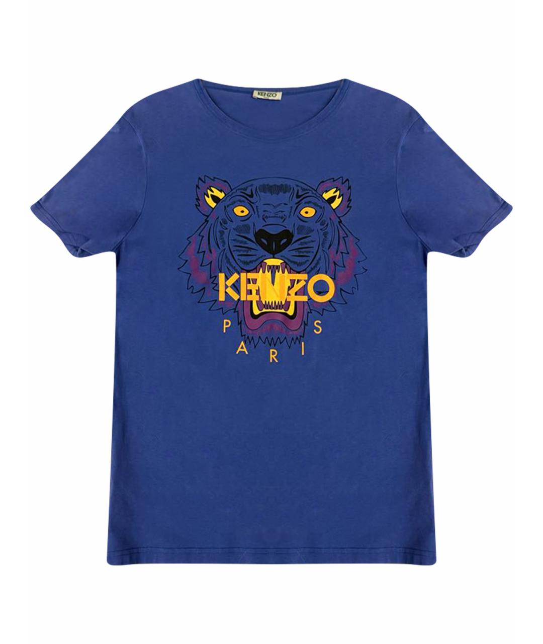 KENZO Темно-синяя хлопковая футболка, фото 1