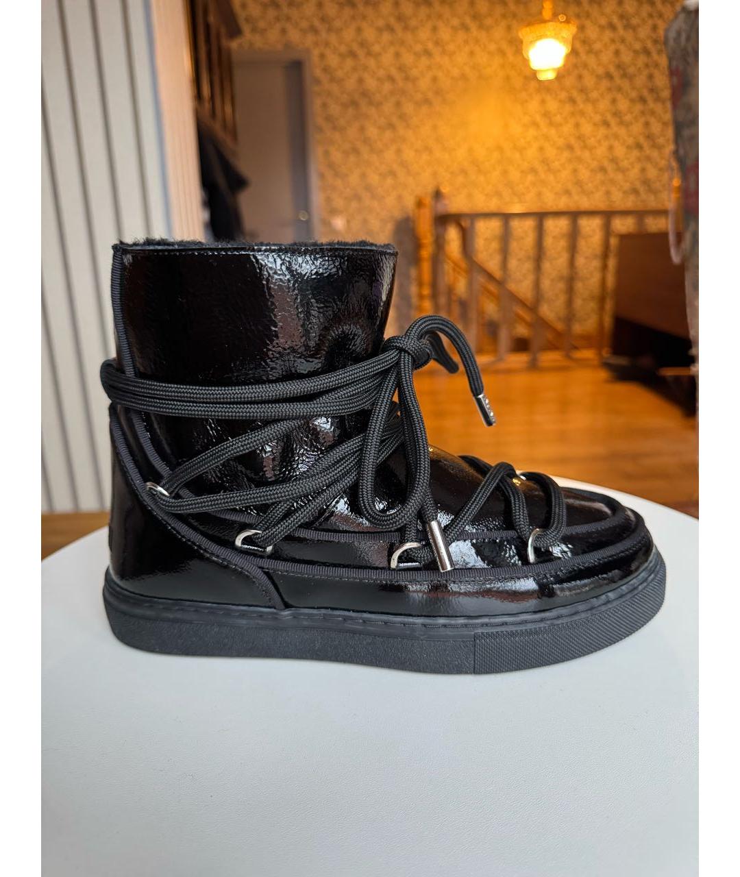 INUIKII Черные ботинки из лакированной кожи, фото 5
