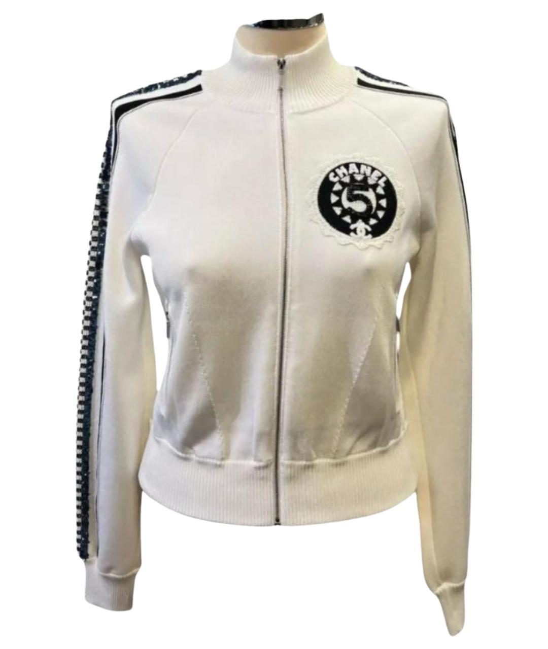 CHANEL Белый вискозный кардиган, фото 1