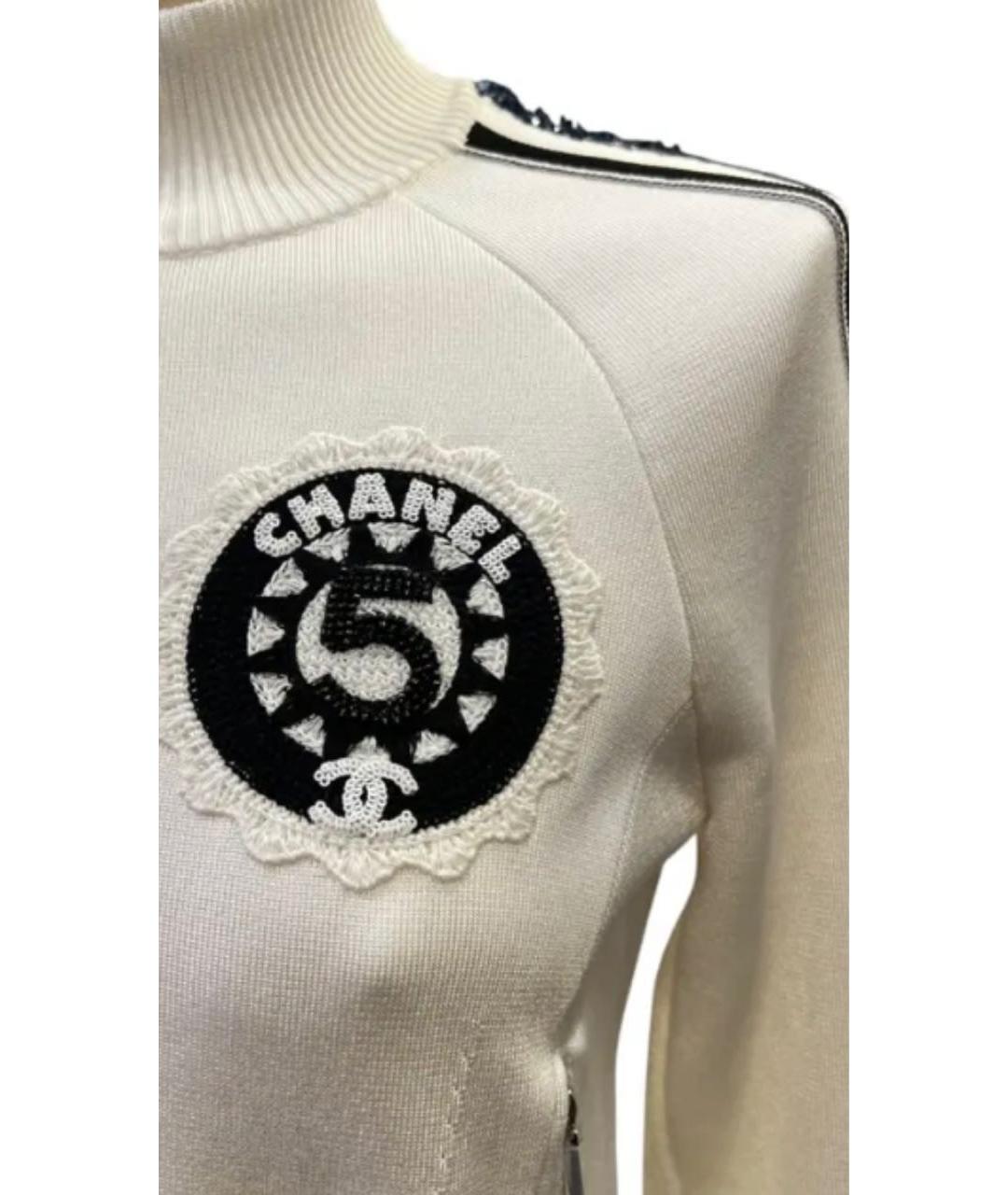 CHANEL Белый вискозный кардиган, фото 4