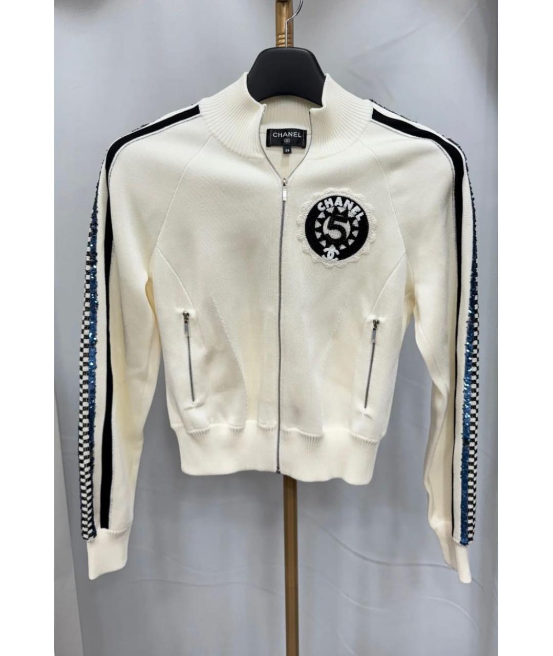 CHANEL Белый вискозный кардиган, фото 2