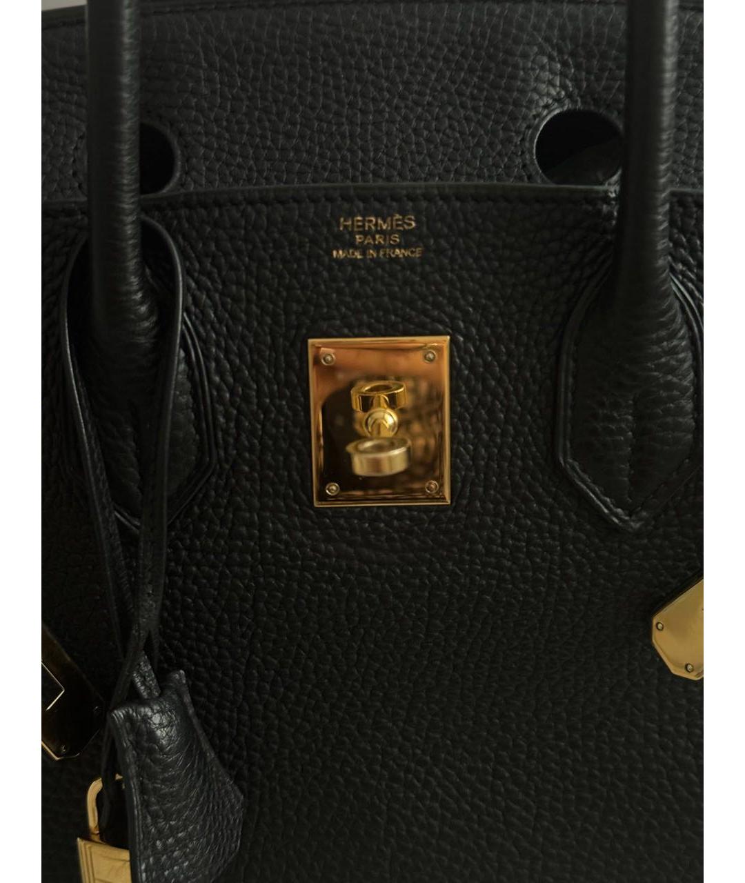 HERMES Черная кожаная сумка с короткими ручками, фото 7