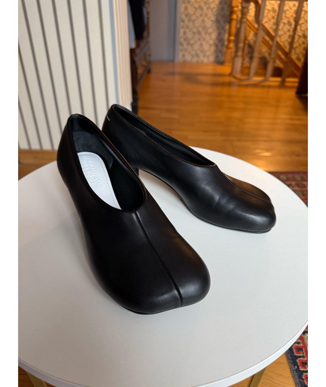 MM6 MAISON MARGIELA Черные кожаные туфли, фото 3