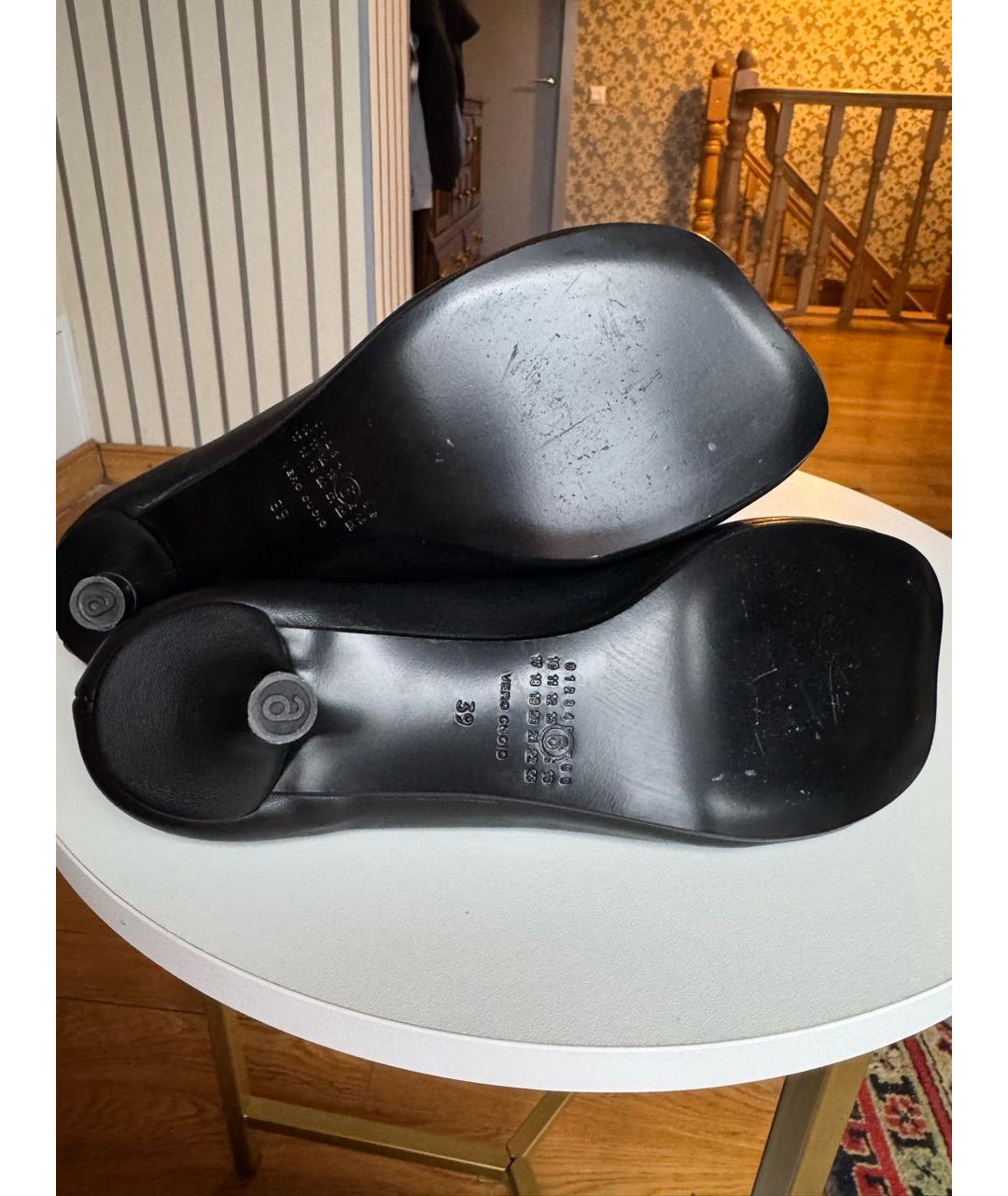 MM6 MAISON MARGIELA Черные кожаные туфли, фото 6