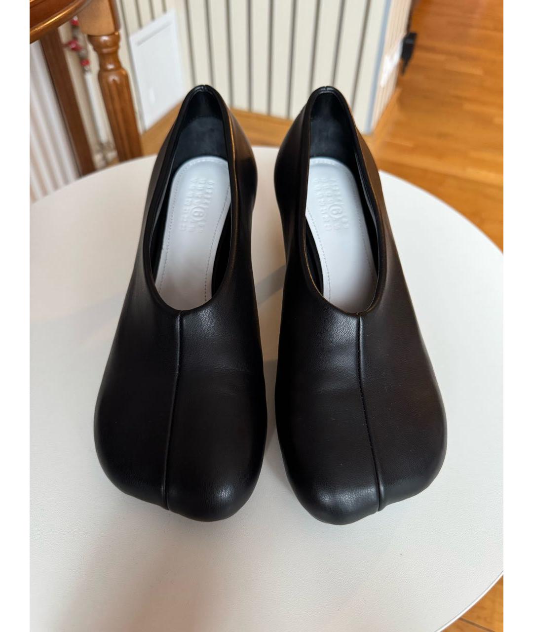 MM6 MAISON MARGIELA Черные кожаные туфли, фото 2