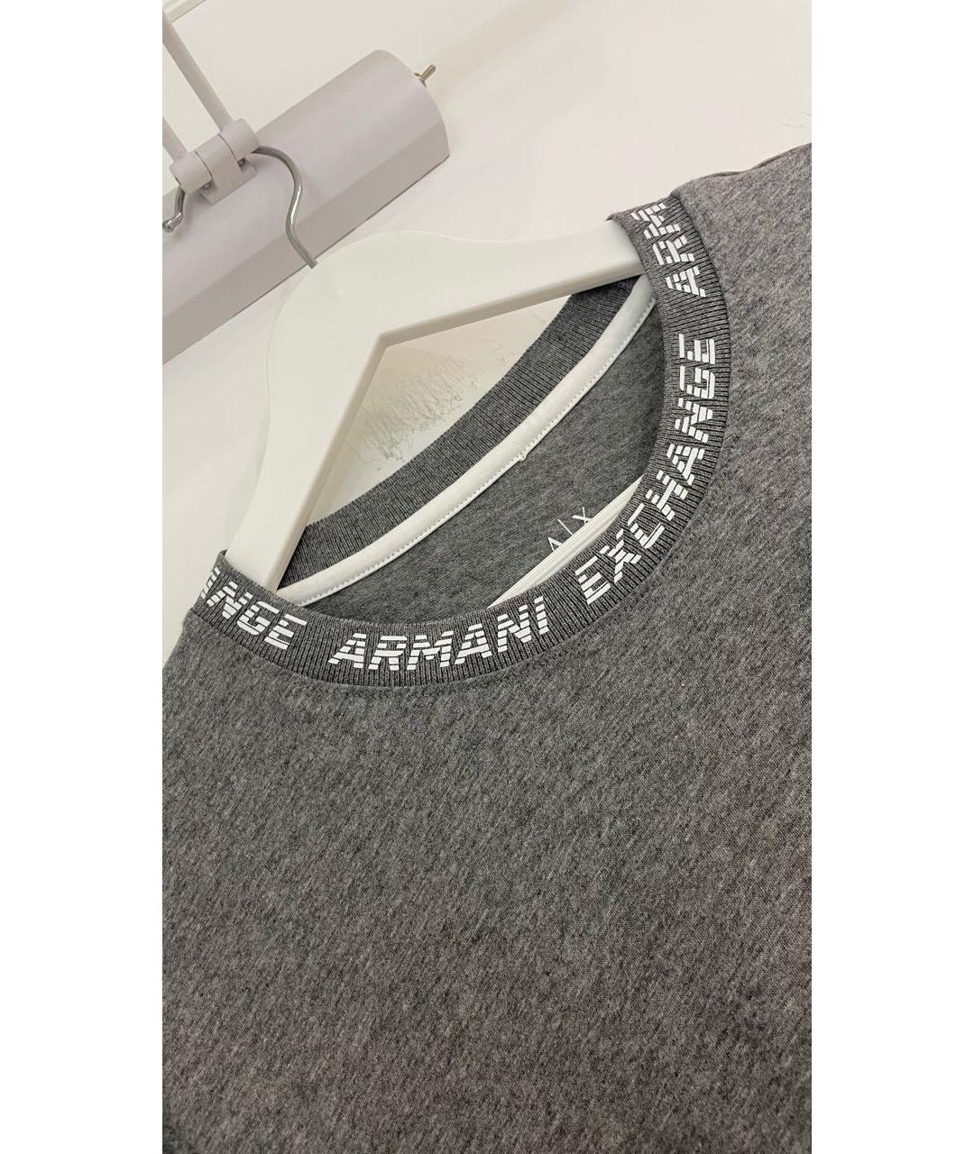 ARMANI EXCHANGE Серая хлопковая футболка, фото 4