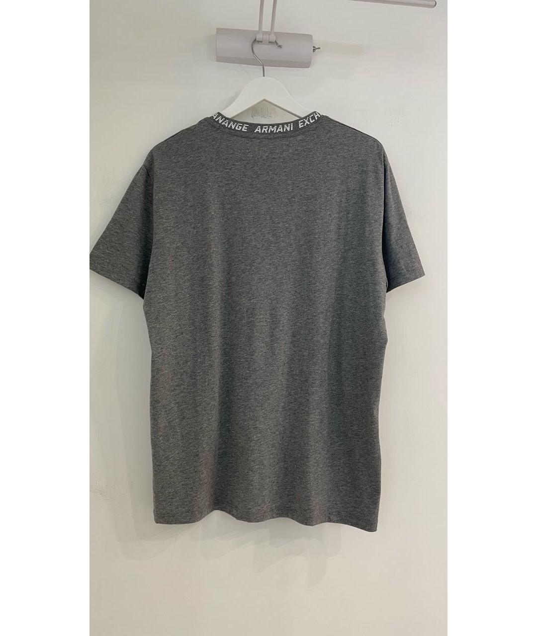 ARMANI EXCHANGE Серая хлопковая футболка, фото 5