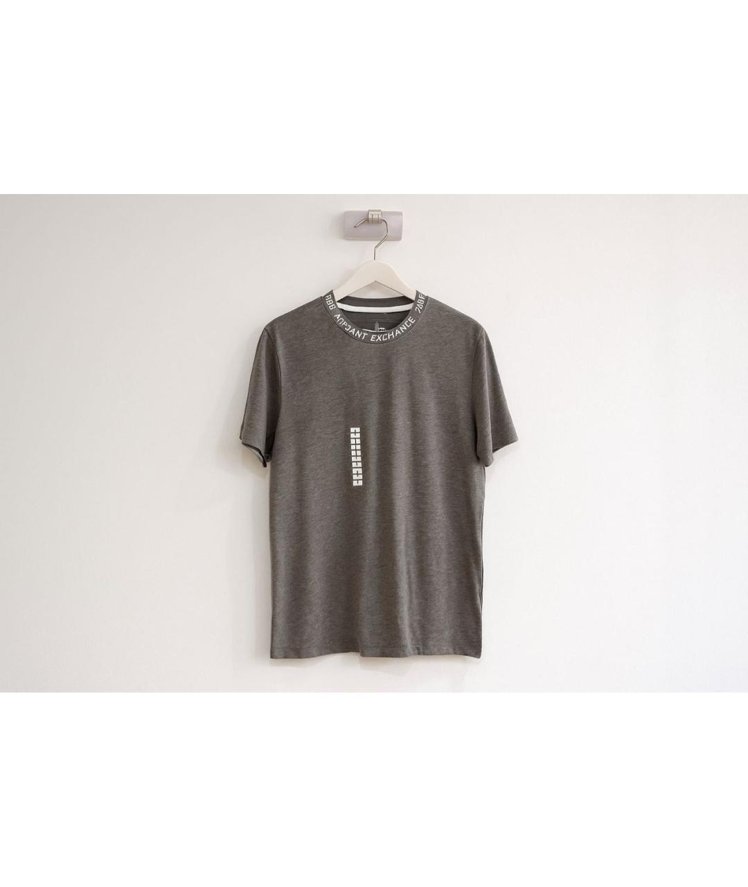ARMANI EXCHANGE Серая хлопковая футболка, фото 2