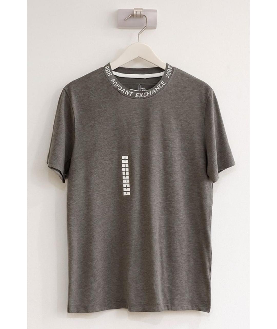 ARMANI EXCHANGE Серая хлопковая футболка, фото 7