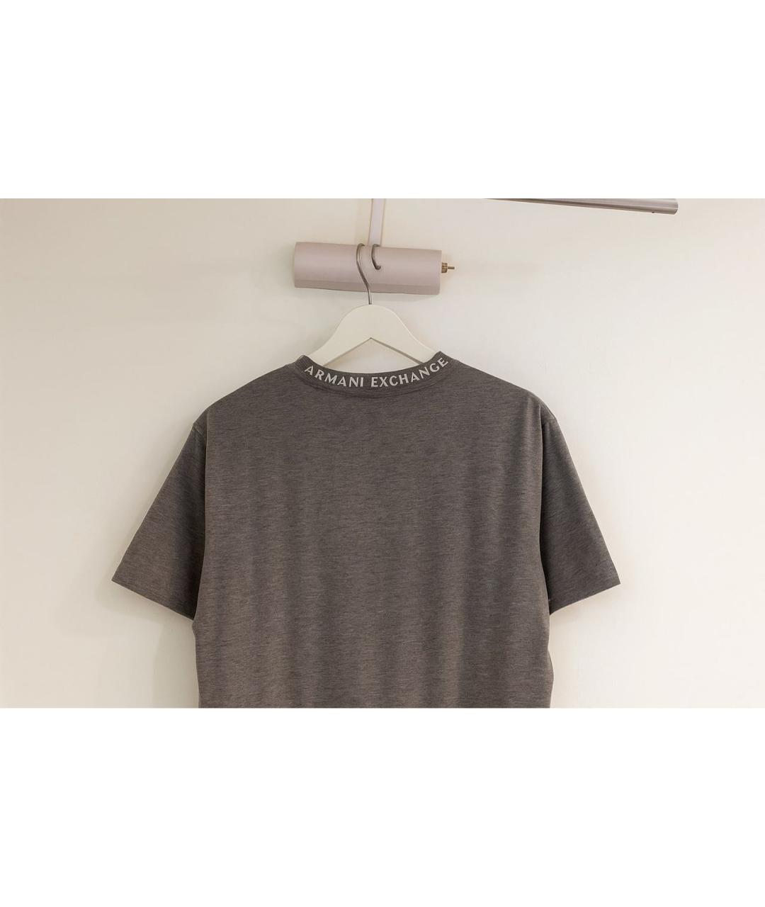 ARMANI EXCHANGE Серая хлопковая футболка, фото 3