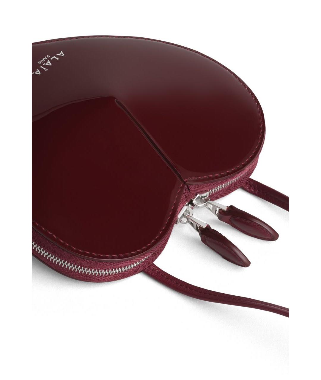 ALAIA Бордовая сумка через плечо из лакированной кожи, фото 3