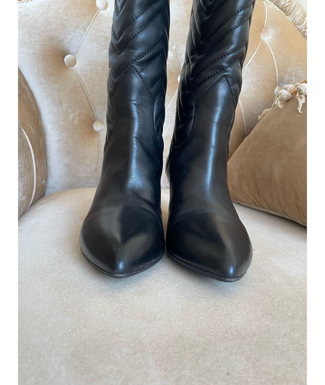GUCCI Черные кожаные сапоги, фото 2