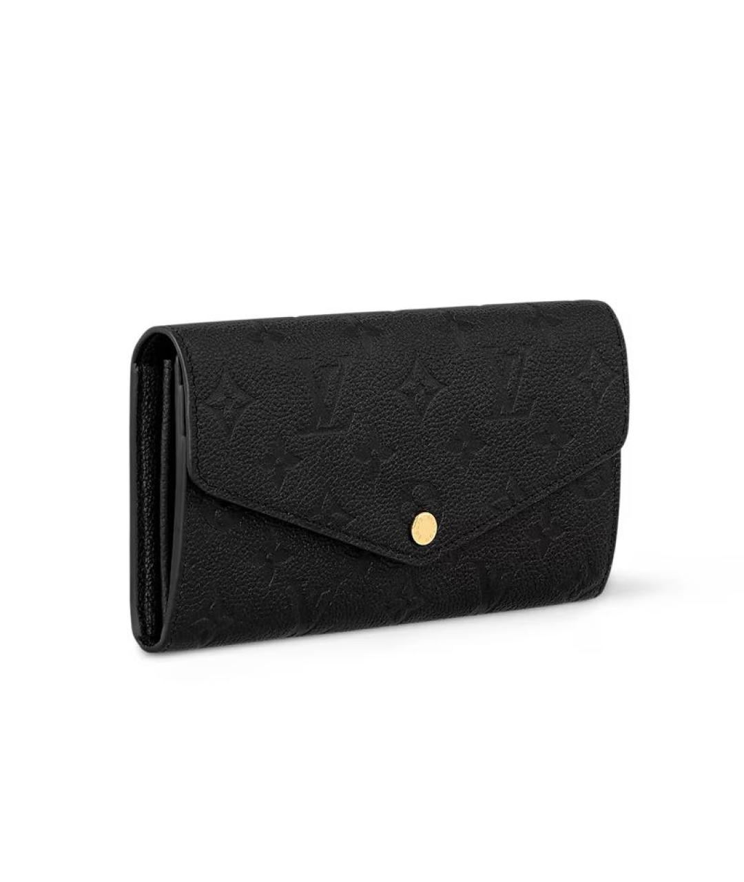 LOUIS VUITTON Черный кожаный кошелек, фото 3