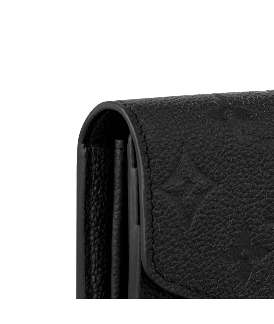 LOUIS VUITTON Черный кожаный кошелек, фото 2
