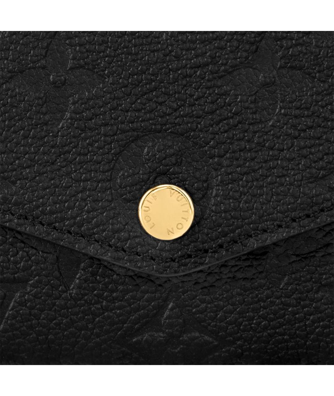 LOUIS VUITTON Черный кожаный кошелек, фото 5