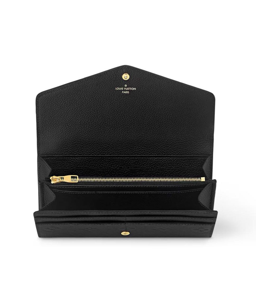 LOUIS VUITTON Черный кожаный кошелек, фото 4