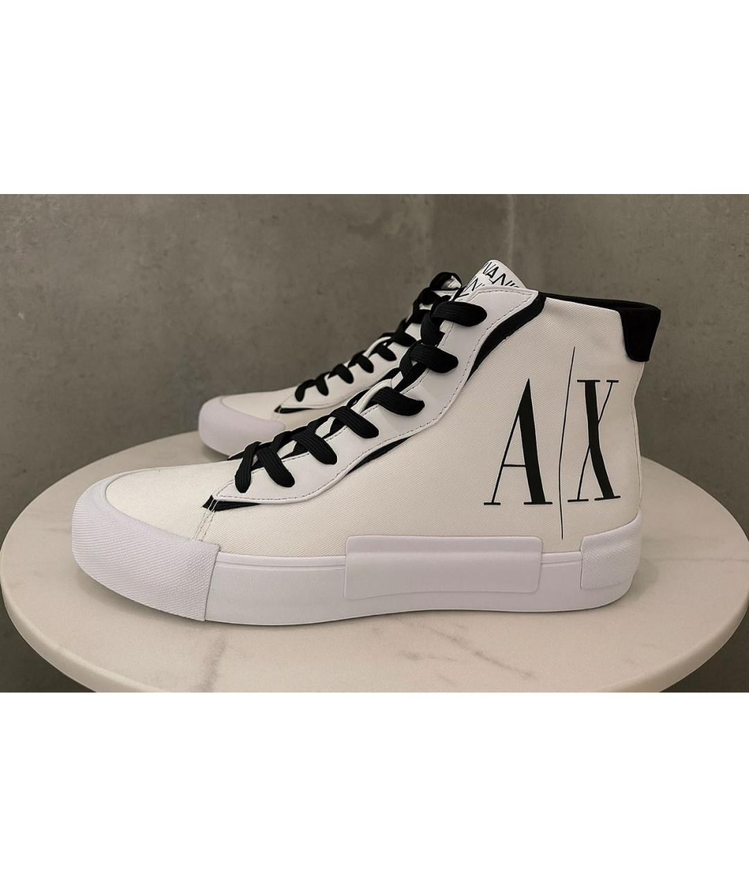 ARMANI EXCHANGE Белые текстильные кеды, фото 2