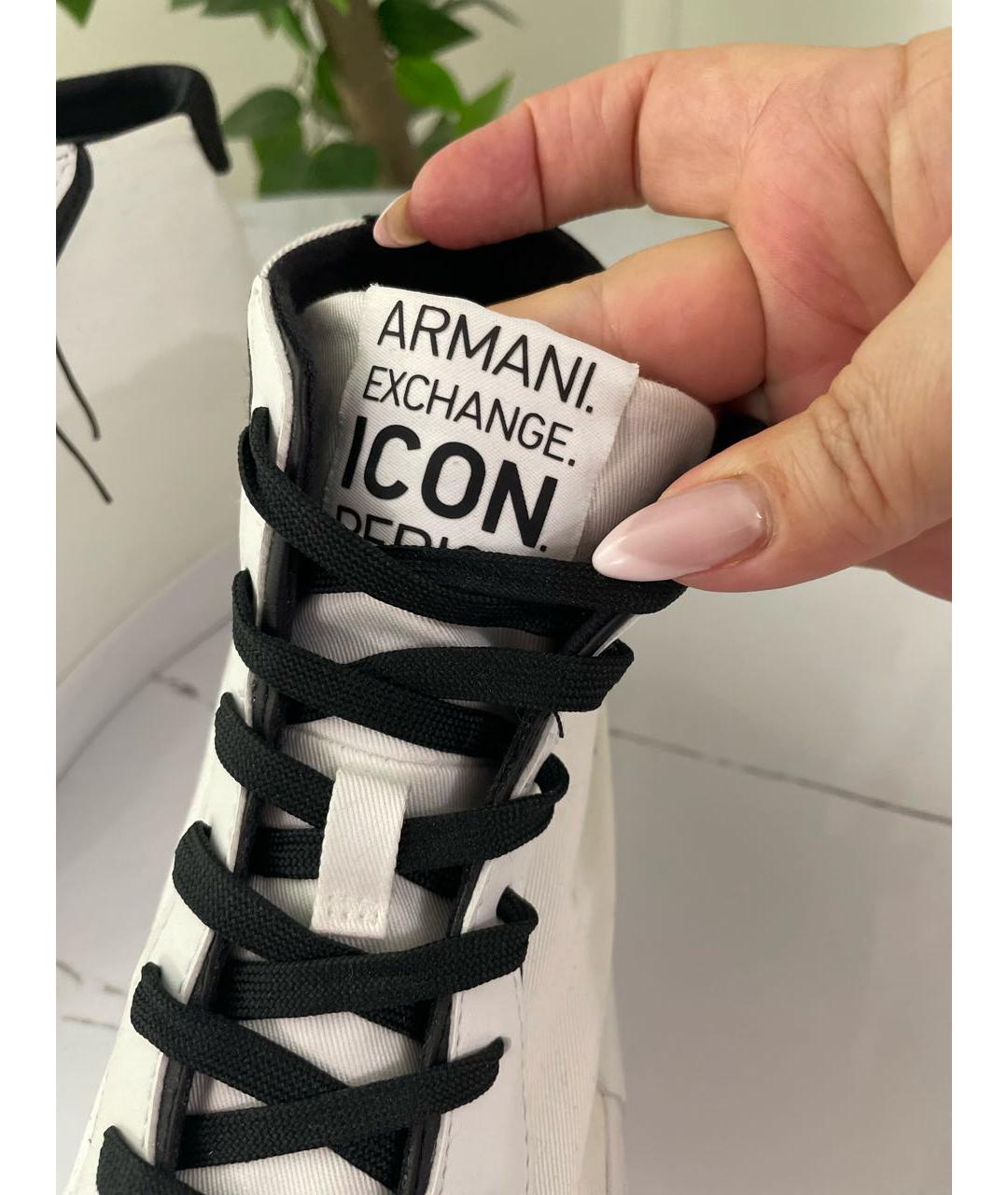 ARMANI EXCHANGE Белые текстильные кеды, фото 5