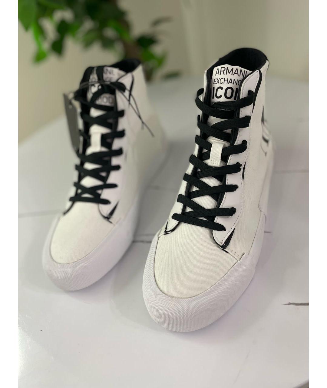 ARMANI EXCHANGE Белые текстильные кеды, фото 4