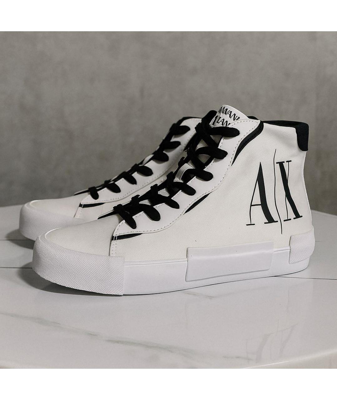 ARMANI EXCHANGE Белые текстильные кеды, фото 3