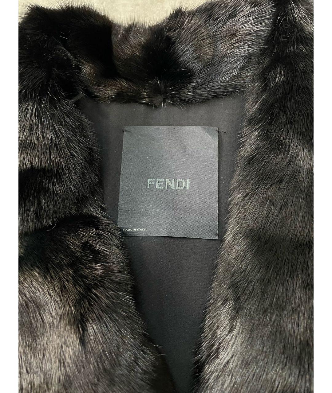 FENDI Черная меховая шуба, фото 5