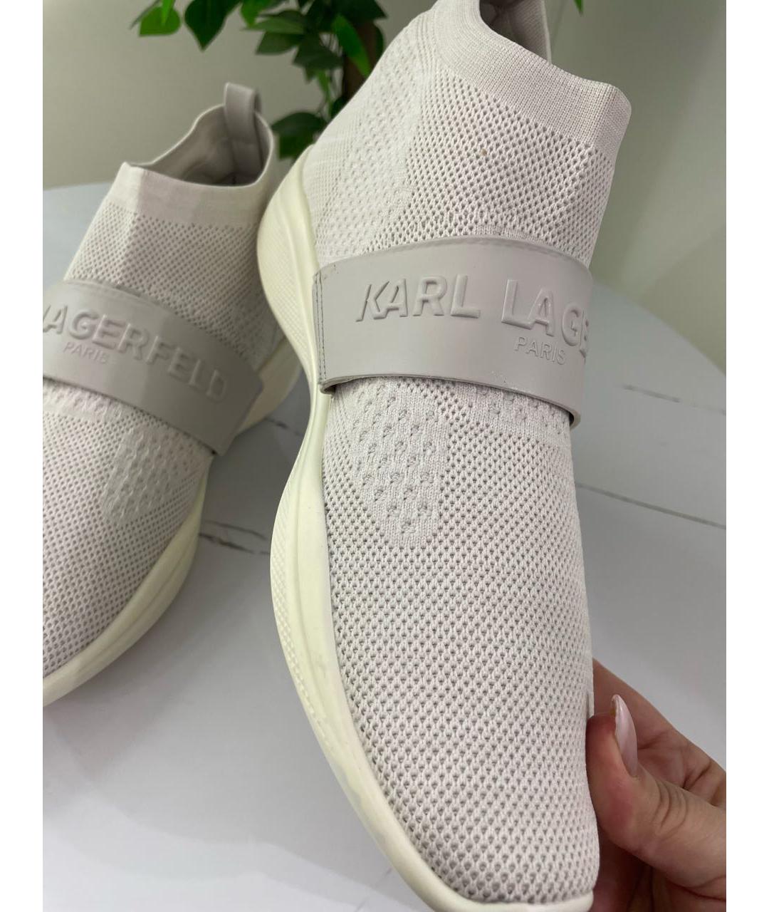 KARL LAGERFELD Серые текстильные кроссовки, фото 7