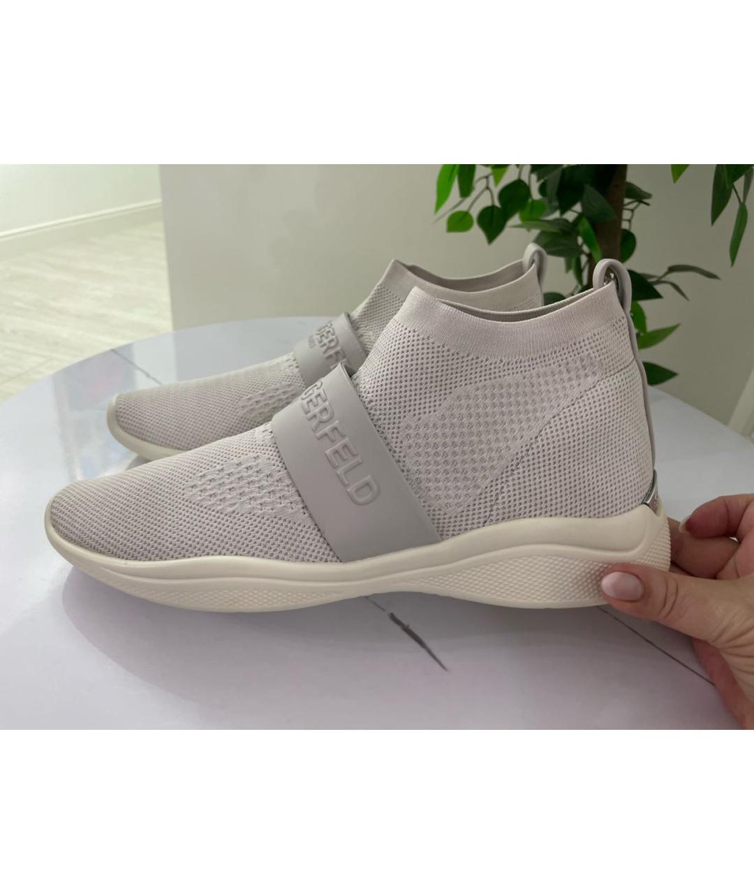 KARL LAGERFELD Серые текстильные кроссовки, фото 8