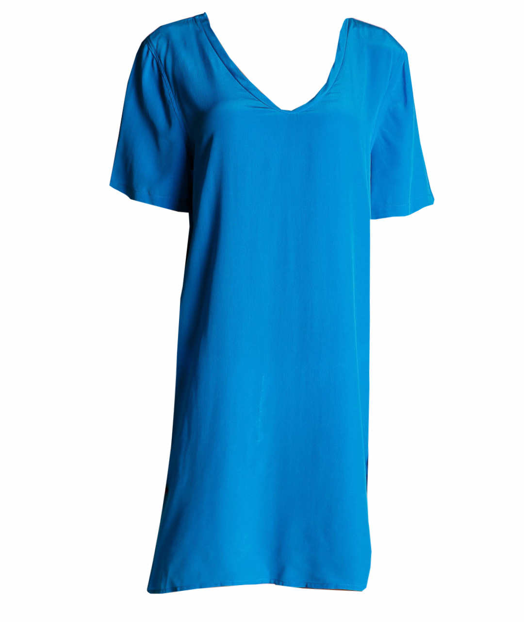 EQUIPMENT Голубое шелковое повседневное платье, фото 1