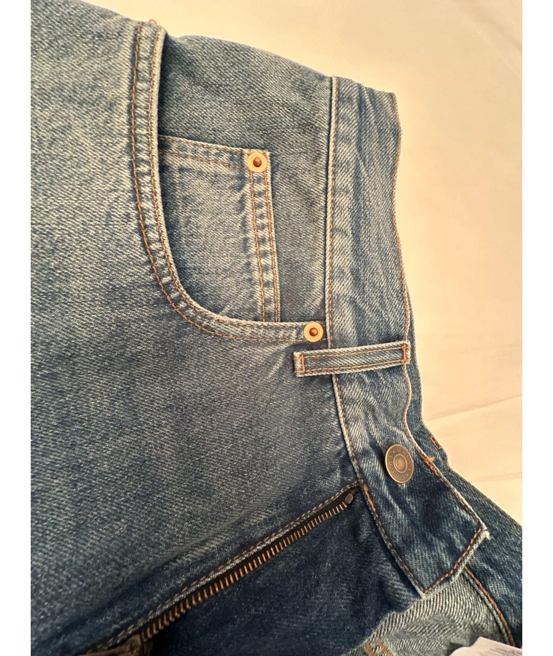 GUCCI Синие хлопковые прямые джинсы, фото 4