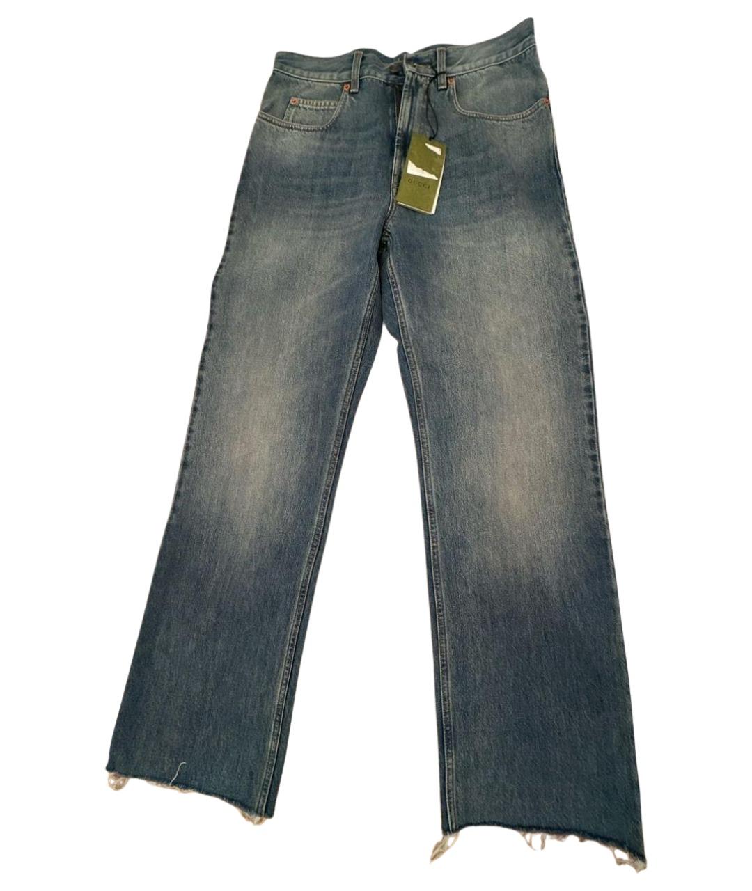 GUCCI Синие хлопковые прямые джинсы, фото 10